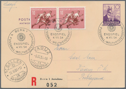 Thematik: Sport-Fußball / Sport-soccer, Football: 1954, Schweiz/Liechtenstein. Postkarte 10 Rp Mit Z - Otros & Sin Clasificación