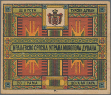 Thematik: Tabak / Tobacco: 1885. SERBIA. Tobacco Revenue. 40 P Multicolored, Imperf, 85 X 72 Mm, Ins - Tabak