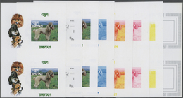 Thematik: Tiere-Hunde / Animals-dogs: 1972, Bhutan, POODLE - 8 Items; Progressive Plate Proofs Of Th - Cani