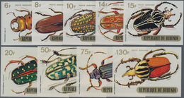 Thematik: Tiere-Insekten / Animals-insects: 1970, BURUNDI: Beetles Complete Set Of Nine IMPERFORATE - Other & Unclassified