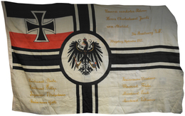 Thematik: Zeppelin / Zeppelin: HEERESLUFTSCHIFF: ORIGINALFAHNE (Format Ca. 220 X 145 Cm / Ernst Benr - Zeppelines