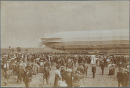 Thematik: Zeppelin / Zeppelin: Original, Period Photograph Of An Early German Zeppelin Airship; A Bi - Zeppelins