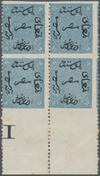 Ägypten: 1866, First Issue 10pia. Slate Blue Horizontal Imperf, Mint Bottom Margin Block Of Four Wit - 1866-1914 Khedivato De Egipto