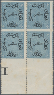 Ägypten: 1866, First Issue 10pia. Slate Blue Horizontal Imperf, Mint Bottom Margin Block Of Four Wit - 1866-1914 Khédivat D'Égypte