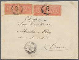 Ägypten: 1873. Envelope Addressed To 'His Excellence Abraham Bey, Cairo' Bearing SG 27, 1pi Dull Ros - 1866-1914 Khedivate Of Egypt