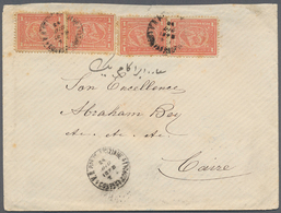 Ägypten: 1873. Envelope Addressed To 'His Excellence Abraham Bey, Cairo' Bearing SG 27, 1pi Dull Ros - 1866-1914 Ägypten Khediva