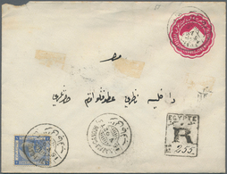 Ägypten: 1892/1939: Two Postal Stationery Items And One Cover, With 1) P/s Envelope 5m., Uprated 1p. - 1866-1914 Khedivato Di Egitto