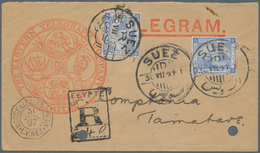 Ägypten: 1897. Registered 'Eastern Telegram Company' Envelope (archive Punch Holes At Bottom) Addres - 1866-1914 Khedivate Of Egypt