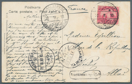 Ägypten: 1910. Picture Postcard To France Bearing SG 63, 5m Carmine Tied By 'Rural Service/RahmaniKa - 1866-1914 Khedivato De Egipto