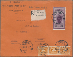 Ägypten: 1932, Registered Letter From "ALEXANDRIA 14 III 32" To Berne, Switzerland. Five Intact Seal - 1866-1914 Khedivato De Egipto