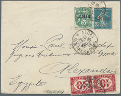 Ägypten - Portomarken: 1925. Envelope Addressed To Alexandria, Egypt Bearing Algeria Yvert 6, 5c Blu - Sonstige & Ohne Zuordnung