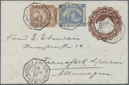 Ägypten - Ganzsachen: 1891. Postal Stationery Envelope 1m Brown Upgraded With SG 46, 20pa Blue And S - Other & Unclassified