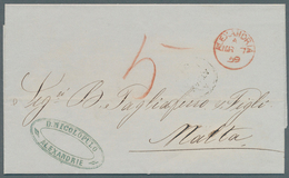 Ägypten - Besonderheiten: 1859 (BRITISH POST OFFICES). Stampless Envelope Written From Alexandria Da - Altri & Non Classificati