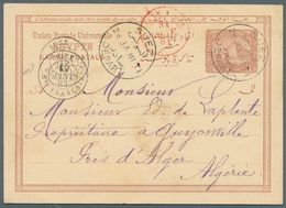 Ägypten - Besonderheiten: 1881 (FRENCH POST OFFICES). Egyptian Postal Stationery Card 20p Brown Writ - Autres & Non Classés