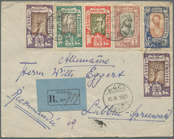 Äthiopien: 1925, Registered Letter From HARRAR With Six Different Definitives From 1/8 Up To 2 G. Co - Ethiopië