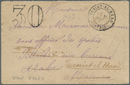 Algerien: 1880. Stampless Envelope To French Army Officer Cancelled By Teniet-EI-Haad Double Ring Ch - Lettres & Documents