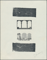 Algerien: 1926, Definitives "Views", Design "Mustapha Superieur", Compound Stage Proof Sheet In Blac - Lettres & Documents