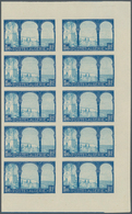 Algerien: 1927, Algier Bay 1.50fr. Dark Blue/pale Blue In An IMPERFORATE Block Of Ten, Unused Withou - Covers & Documents