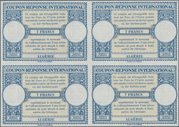 Algerien: 1940s (approx). International Reply Coupon 7 Francs (London Type) In An Unused Block Of 4. - Storia Postale