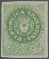 Argentinien: 1862 10c. Green, With Accent, RETOUCHED TYPE, Mounted Mint With Part Original Gum, With - Otros & Sin Clasificación