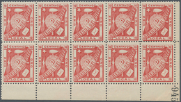 Argentinien - Feuerland: 1891, Julio Popper Local Stamp 10c. Carmine 'TIERRA DEL FUEGO' Block Of Ten - Other & Unclassified