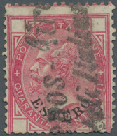 Argentinien - Stempel: 1874, Italy Post Offices Abroad: 40 C Rose, Used With Large Part Of Manuscrip - Other & Unclassified