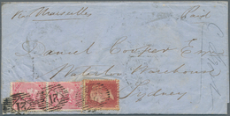 Neusüdwales: 1858, Complete Folded Letter Franked With 1d And 4 D Rose (2) From LONDON With Numeral - Covers & Documents