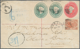 Tasmanien - Ganzsachen: 1896. Printed To Private Order Envelope With 3 Embossed Indicia 2d + 2 D Red - Storia Postale