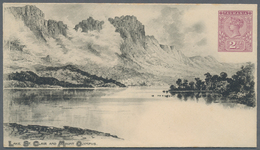 Tasmanien - Ganzsachen: 1898, Pictorial Stat. Envelope QV 2½ Red-purple With Picture On Front 'LAKE - Brieven En Documenten