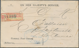 Victoria - Destinationen: 1894, Unfranked Official Service Cover "ON HER MAJESTY'S SERVICE" Sent Reg - Cartas & Documentos