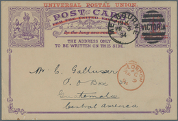 Victoria - Destinationen: 1894, UPU Stationery Card 1 1/2d On 2 D Cancelled With MELBOURNE Duplex Se - Covers & Documents