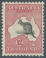 Australien: 1913, Kangaroo £2 Black And Rose 1st Wmk., Mint Heavy Hinged With A Very Minor Thinned S - Otros & Sin Clasificación