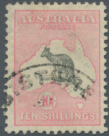 Australien: 1929, Kangaroo 10s. Grey And Pink With Small Mult. Wmk., Fine Used With Part 'Registered - Andere & Zonder Classificatie