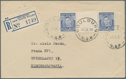 Australien: 1938 (14.6.), KGVI 3d. Blue (Die Ia) Horizontal Pair With Gutter Between Commercially Us - Autres & Non Classés