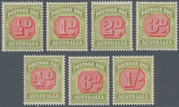 Australien - Portomarken: 1938, Postage Dues With Wmk. Crown Over CofA Complete Set Of 7, Mint Hinge - Portomarken