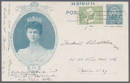 Australien - Ganzsachen: 1911, 'Coronation Postcard' KGV 1d. Sideface (Queen Mary) Uprated With Kang - Postal Stationery