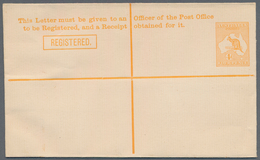 Australien - Ganzsachen: 1913, Registered Letter Kangaroo 4d. Orange With Boxed 'REGISTERED' And Set - Enteros Postales