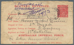 Australien - Ganzsachen: 1916. Australian Imperial Force 1d Red Postal Stationery Envelope (transpor - Enteros Postales