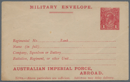 Australien - Ganzsachen: 1916/1917, Two Different KGV 1d. Red MILITARY ENVELOPES With Different Sett - Ganzsachen