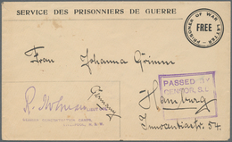 Australien - Ganzsachen: 1918 (ca.), Prisoner Of War Cover With Printed 'PRISONER OF WAR LETTER / 'F - Ganzsachen