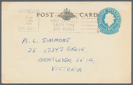 Australien - Ganzsachen: 1963 (8.8.), PTPO Postcard QEII 5d. Light Blue Embossed Circle Commercially - Postwaardestukken