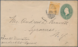 Bahamas: 1889 U.S 2c Postal Stationery Envelope ( Sc. U311, Slightly Reduced At Left) Franked Bahama - 1963-1973 Ministerial Government