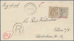 Bahamas: 1911, 6 D Bistre-brown And 1 S Brownish Grey/carmine KEVII, Mixed Franking On Registered Co - 1963-1973 Ministerial Government