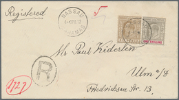 Bahamas: 1911, 6 D Bistre-brown And 1 S Brownish Grey/carmine KEVII, Mixed Franking On Registered Co - 1963-1973 Autonomía Interna