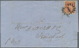 Barbados: 1866. Envelope Addressed To Trinidad Bearing Barbados 6d Red Tied By '1' In Obliterator Wi - Barbades (1966-...)