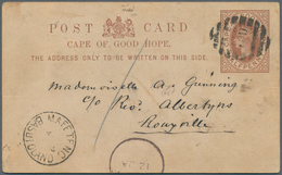 Basutoland: 1890, CGH Card 1/2d Canc. Unclear "156" Written In "SILAFE 8.1" With Cds "MAFETENG BASUT - 1933-1964 Kronenkolonie