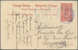 Belgisch-Kongo: 1917. Belgian Congo Postal Stationery 10c Carmine Post Card 'Avenue Des Palmiers And - Other & Unclassified