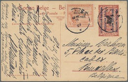 Belgisch-Kongo: 1918, Stationery Picture-card "15" On 10 C (En Caravan Vers Taboa) With Overprint "E - Other & Unclassified
