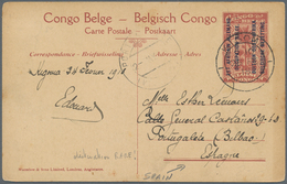 Belgisch-Kongo: 1918, Stationery Picture-card 10 C (Kigoma Railway) With Overprint "EST AFRICAIN ALL - Other & Unclassified