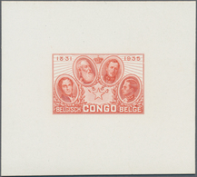 Belgisch-Kongo: 1935, 50th Anniversary Of Congo State, Epreuve In Orange-red On White Cardboard, Iss - Andere & Zonder Classificatie